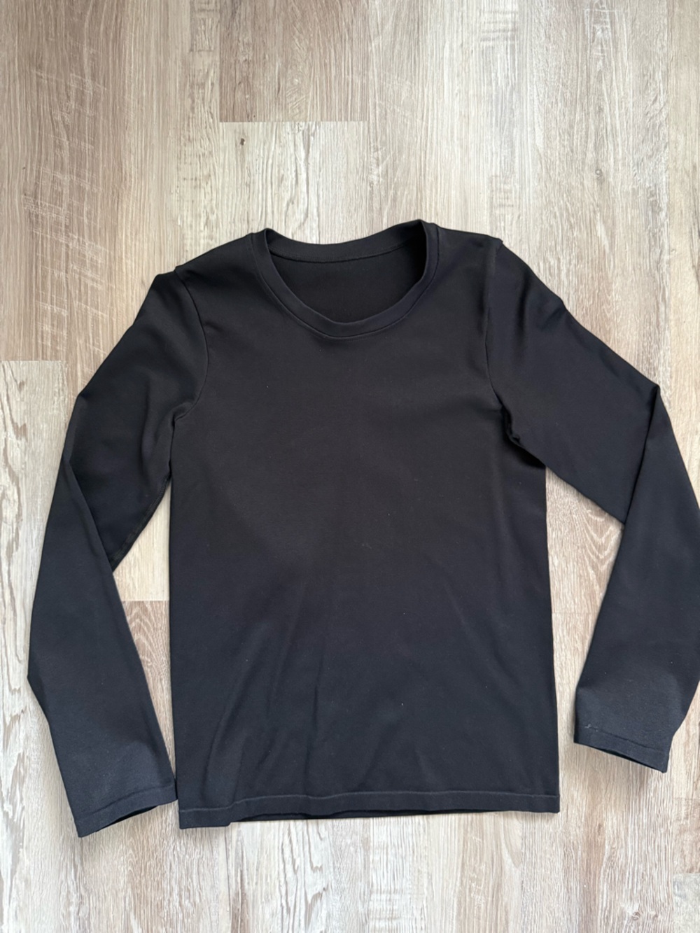 OQQ Black Scoop Neck Long Sleeve Shirt
